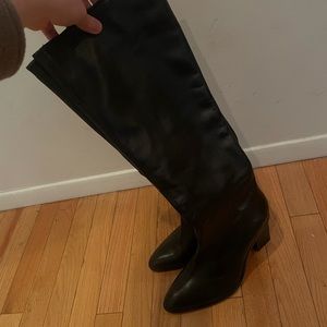 Zara Knee high genuine leather boots